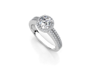 aj-011 le platine bijoux de luxe l'engagement bague en diamant mariage imprimable la livre sterling or brillant blanc fiançailles d'argent les anneaux 3d print model - Mito3D