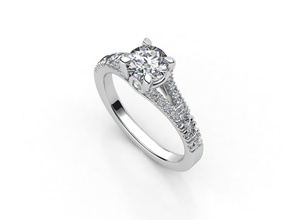 aj 018 engagement bague or bijoux argent diamant imprimable bijou blanc sterling solitaire mariage platine brillant anneaux 3d print model - Mito3D