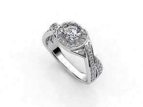 aj 019 diamante aréola noivado anel ouro platina joalheria imprimível brilhante prata esterlina luxo solitário safira argolas 3d print model - Mito3D