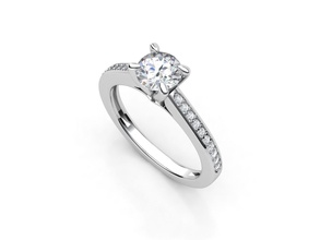 aj-029 ring jewellery engagement wedding diamond sterling platinum printable jewel gold jewelry rings 3d print model - Mito3D