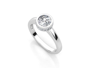 aj 03 gioielleria lusso Fidanzamento oro sterlina stampabile squillare diamante gioiello platino brillante argento anelli 3d print model - Mito3D