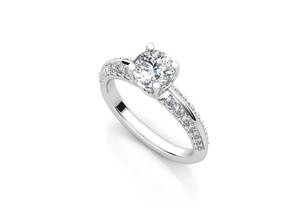 aj 09 solitaire diamant engagement bague or bijoux luxe platine imprimable brillant sterling argent mariage anneaux 3d print model - Mito3D