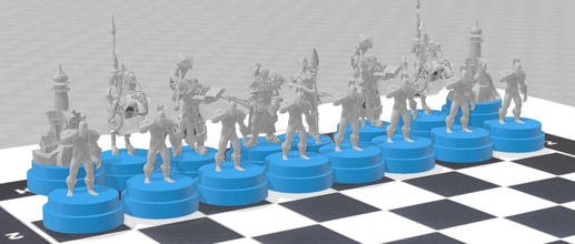 ajedrez warcraft versão alianza videojuegos uau jogos brinquedos acessórios palavra guerra 3d print model - Mito3D
