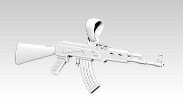 ak 47 tabanca kolye 3d takı kalça atlama hiphop rap çete üyesi silah makine akm 74 ak47 ak74 mikhail kalaşnikof 3d print model - Mito3D