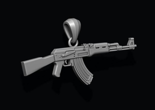 ak 74 gun pendant jewelry hip hop hiphop automatic rap gangsta pistol weapon machine akm 47 ak47 ak74 kalashnikov handgun pendants 3d print model - Mito3D