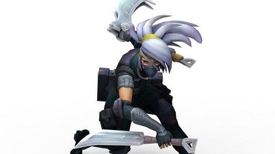 akali silver fang - league of legends action figure champion statue online game toy lol silverfang skin actionfigure 3d 3dprint model hero sculpture games toys 3d print model - Mito3D