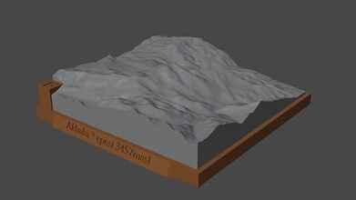 vautour Garniture Montagne paysage volcan terrain environnement nature photogrammétrie élévation dem science 3d print model - Mito3D