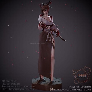Akeha nier Reinkarnation nierreincarnation nierautomata Anime Videospiel Samurai Katanas weiblich 3dprintable Kunst Skulpturen 3d print model - Mito3D