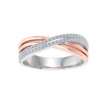 al1ze-c1-cb017-l two tone diamond ring in rose gold jewelry stone rings 3dprint cad print platinum 3d print model - Mito3D