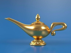 aladdin genie lamp gold religion arab sacred disney cartoon decoration fire jasmin prince sultan east treasure shining house decor 3d print model - Mito3D