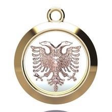 albania pendant necklaces gold eagle silver jewellery jewel jewelry pendants 3d print model - Mito3D