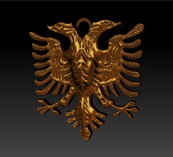 albanisch adler anhänger schmuck gold silber kunst handwerk kultur symbol schutz einzigartig billig 3d print model - Mito3D