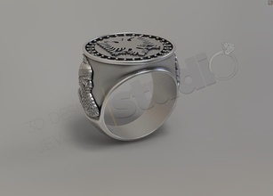albanian ring sevalie 3d model jewel jewelry jewellery silver printable diamond gem fashion rings 3d print model - Mito3D