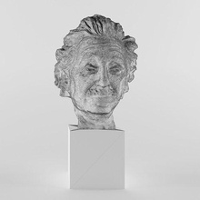 albert einstein scultura scultore statua fallimento capo persona carisma storia storico artista filosofo scienziato fisico ingegnere figura 3dscan umano uomo arte sculture 3d print model - Mito3D