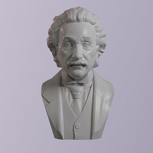 Albert Einstein busto retrato estatua Arte esculturas 3d print model - Mito3D