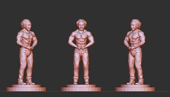 albert einstein rigonfiamento corpo carattere uomo scienziato fallimento scienza fisico miniature heisenberg figurine scultura storico bohr stampabile 3dprint stampa arte sculture 3d print model - Mito3D