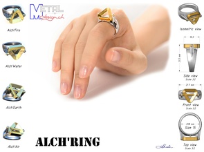 alch ring alchring simya mücevher takı bijou bague yüzükler 3d print model - Mito3D