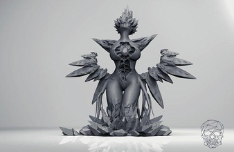 alcina dimitrescu ganimet şekil re8 yerleşik 3dprint sanat minyatür hanım kadın bilimkurgu kız heykel fantezi karakter oyun bardak taş elmas heykeller 3d print model - Mito3D