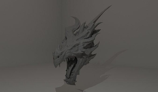 Alduin Büste 3d Modell tes Skyrim Drachen Statue Highdetail Monster Videospiel Kreatur Kopf Kunst Skulpturen 3d print model - Mito3D