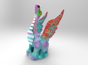 alebrije vistoso continuar figurilla mexicano color dragones criatura arte 3d print model - Mito3D