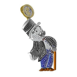 alec monopoly hip hop pendant jewelery diamond gem jewel gold silver 3d cad design sterlling customize printable fashion jewelry pendants 3d print model - Mito3D
