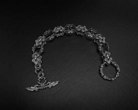 aleph necrogotico braccialetto lusso gioielleria catena sterlina argento biomeccanica polso portafoglio giger alieno stampabile 3dprint moderno arte gioiello moda astratto braccialetti 3d print model - Mito3D