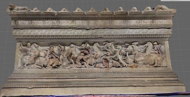 alexander great sarcophagus 3d art sculptures ancient statue sculpture relief figure scans replicas 3d print model - Mito3D