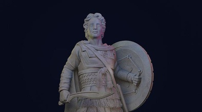 Alessandro grande scultura alejandro storico conquistatore statua arte ritratto macedone impero guerra soldato guerriero sculture 3d print model - Mito3D