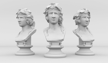alexander great sculpture bust scan realistic man human ancient rome greek legend myth mythology mythical character people art sculptures 3d print model - Mito3D