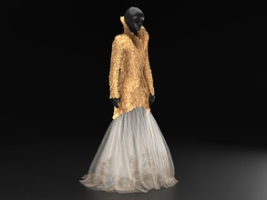 alexander mcqueen dress dresses clothes fashion fabric people women elegant corona 3ds 3d print model - Mito3D
