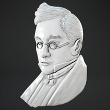 alexander sergeyevich griboyedov art russian writer author literature bas 3d cnc milling relief relievo lay person face fretwork thread carving other 3d print model - Mito3D