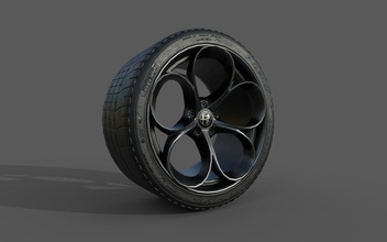 alfa romeo cerchio pneumatico ruota pbr corsa macchina pirelli pzero nero sport passatempo fai settore automobilistico veicolo 3d print model - Mito3D