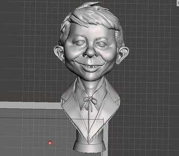 alfred neumano fracasso stl 3d imprimível modelo procurando busto escultura figura estatuetas estudo miniaturas cabeça arte esculturas 3d print model - Mito3D