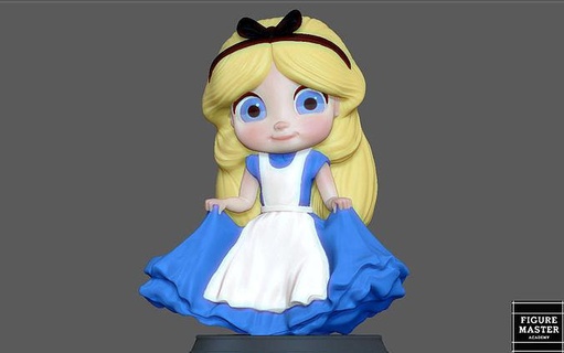 Alice bambino Paese delle meraviglie Principessa disney carattere carina 3d Stampa arte sculture 3d print model - Mito3D