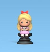alice chess - a queen toy miniatures sculpture cute play in wonderland pieces board game games toys art 3d print model - Mito3D
