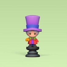 alice chess - a mad hatter king toy cartoon miniatures sculpture cute in wonderland pieces board game art games toys 3d print model - Mito3D