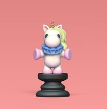 alice chess - a unicorn knight toy cartoon miniatures sculpture cute in wonderland pieces game board toys games art 3d print model - Mito3D