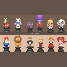 alice chess pieces art toy cartoon miniatures sculpture cute statue board game games toys 3d print model - Mito3D