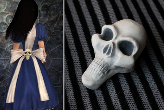 alicia locura devoluciones inspirado cráneo vestido lidell cosplay disfraz cinturón víspera santos arco mundo maravilloso pasatiempo bricolaje diy 3d print model - Mito3D