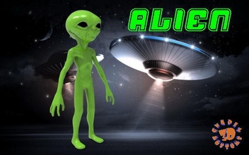 alieno figura occhi ufo spazio extraterrestre navicella spaziale giochi giocattoli 3d print model - Mito3D
