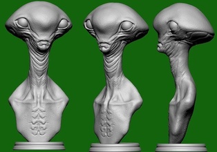 alien future futuristic science character creature space sci extraterrestrial residential art sculptures 3d print model - Mito3D