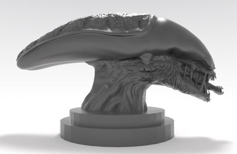 alien bust head movie monster creature print games toys 3d print model - Mito3D