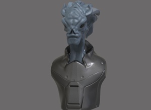 alien busto extranjero la criatura escultura el sci fi carácter gratuita futurista extraterrestre espacio art las esculturas 3d print model - Mito3D