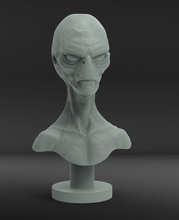 außerirdischer büste sci fi platz wissenschaft charakter zukunft futuristisch kreatur außerirdisch wohn statue porträt roboter sammlerstück roswell skulpturen kunst 3d print model - Mito3D