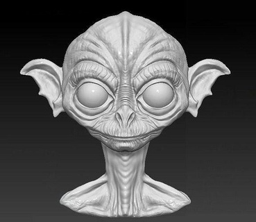 alien bust face head game sculpture character miniatures fantasy art sculptures 3d print model - Mito3D