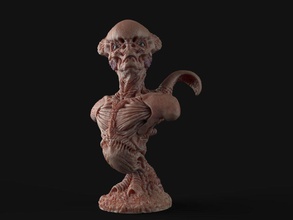 alien bust inspired in giger sculpture art statue creature monster movie extraterrestre alienigena space busto sculptures 3d print model - Mito3D