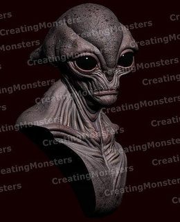 Außerirdischer Büste stl extraterrestre ovni Terror Kreatur Grusel Fehler Spielzeug arte Kunst Skulpturen 3d print model - Mito3D