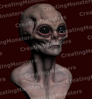 alien bust stl extraterrestre ovni terror creature horror bicho toy arte art character sculpture sculptures 3d print model - Mito3D