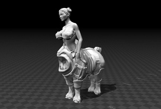 extraterrestre centaure alpha centaures art corps personnage créature drôle fille cheval Medelis minotaure monstre scifi sculpture jouet OVNI Licorne femme sculptures 3d print model - Mito3D
