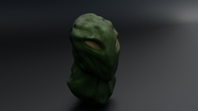 creatura aliena art faccia la maschera uno scultura statua sculture 3d print model - Mito3D